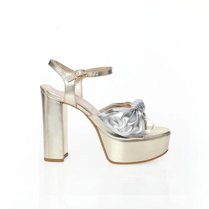 Platform Sandal Doré | Bi-Metallic