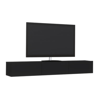 Comoda TV haaus Elba, Negru, 180 x 30 x 25 cm