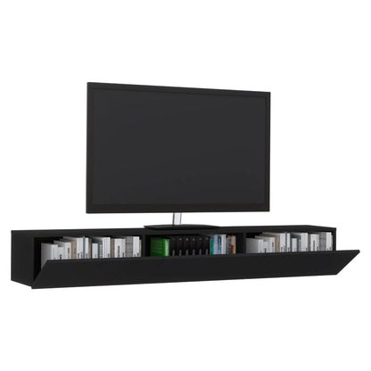 Comoda TV haaus Elba, Negru, 180 x 30 x 25 cm
