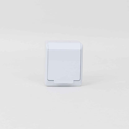 Priza simpla alba cu capac HERMES, 16A/250, IP44 / ELPL-0324-02