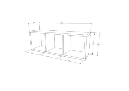 Etajera haaus Lira, 3 Casete, 25mm, Lemn Natural, 113 x 40 x 30 cm