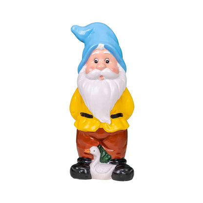 Pachet decor pentru gradina din ceramica, 2 x pitic, ciuperca si arici / EXT 10243