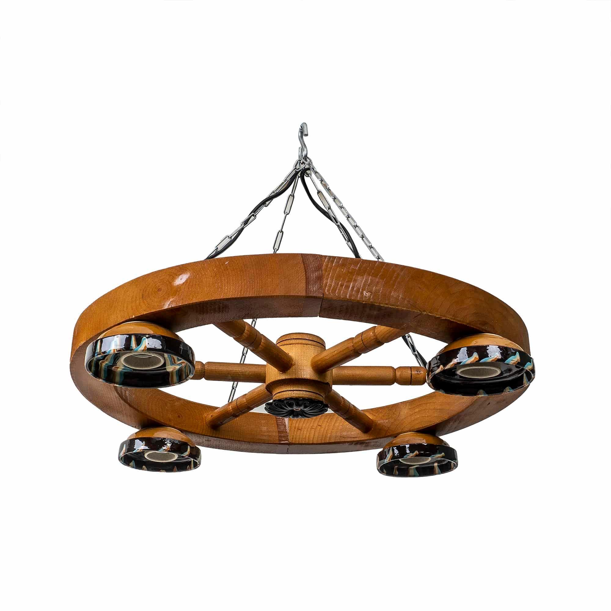 Lustra din lemn cu castron, diametru 49cm / EXT 10154 - 221.ro
