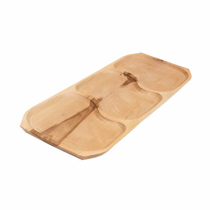 Platou lemn cu 3 compartimente 65x26x2.5cm / EXT 10157