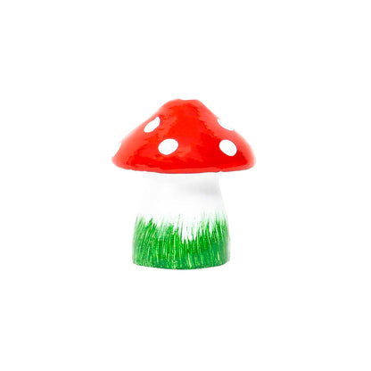 Ciuperca decorativa pentru gradina, din ceramica, mica, inaltime 14cm, latime 10cm / EXT 10187