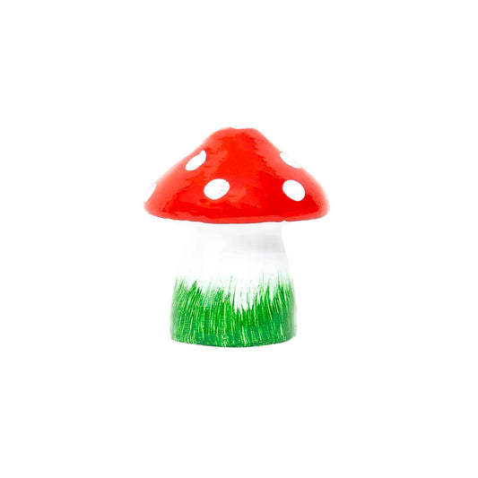 Ciuperca decorativa pentru gradina, din ceramica, mica, inaltime 14cm, latime 10cm / EXT 10187