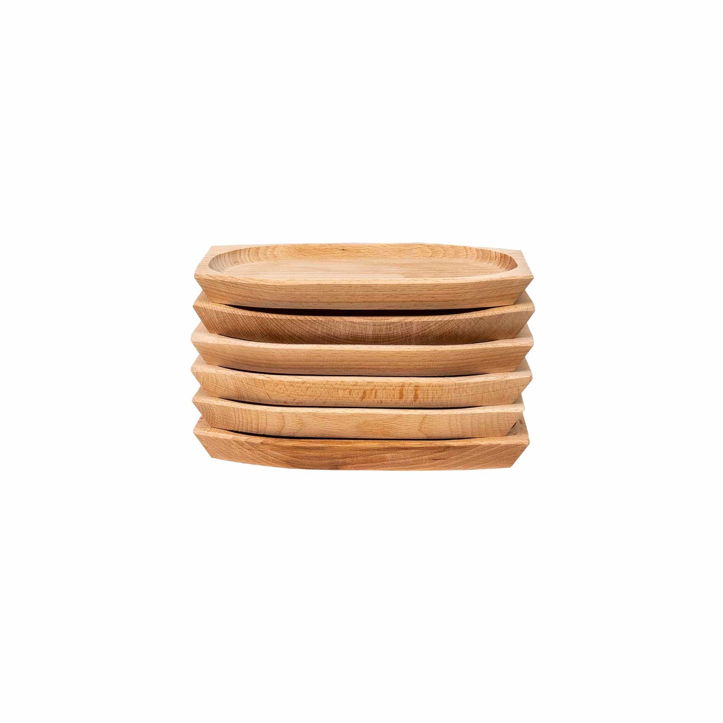 Set 7 platouri din lemn de fag, compartimentat, 60x21x2.5cm / EXT 10196