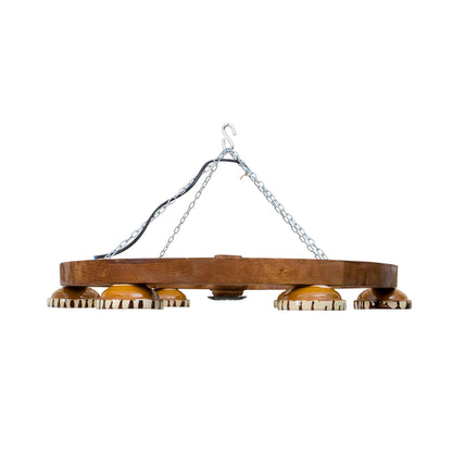 Lustra din lemn cu 6 castroane, diametru 60cm / EXT 10217