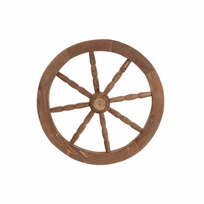 Roata decorativa din lemn, diametru 47 cm, maro / EXT 10229