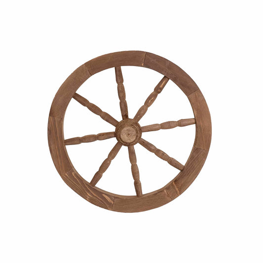 Roata decorativa din lemn, diametru 47 cm, maro / EXT 10229