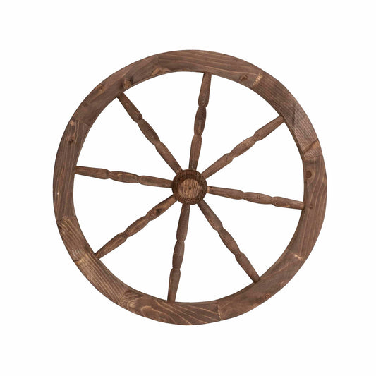 Roata decorativa din lemn, diametru 59 cm, maro / EXT 10231