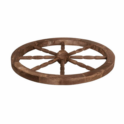 Roata decorativa din lemn, diametru 59 cm, maro / EXT 10231