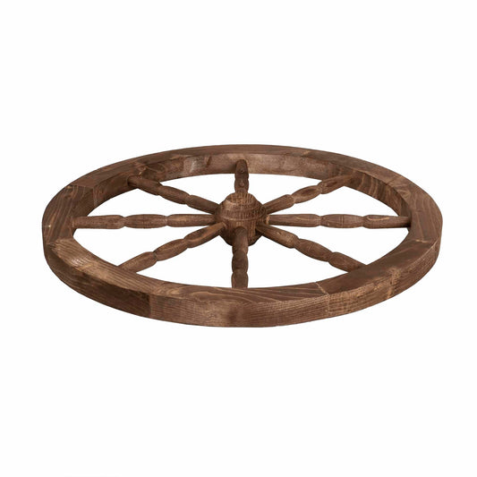 Roata decorativa din lemn, diametru 59 cm, maro / EXT 10231