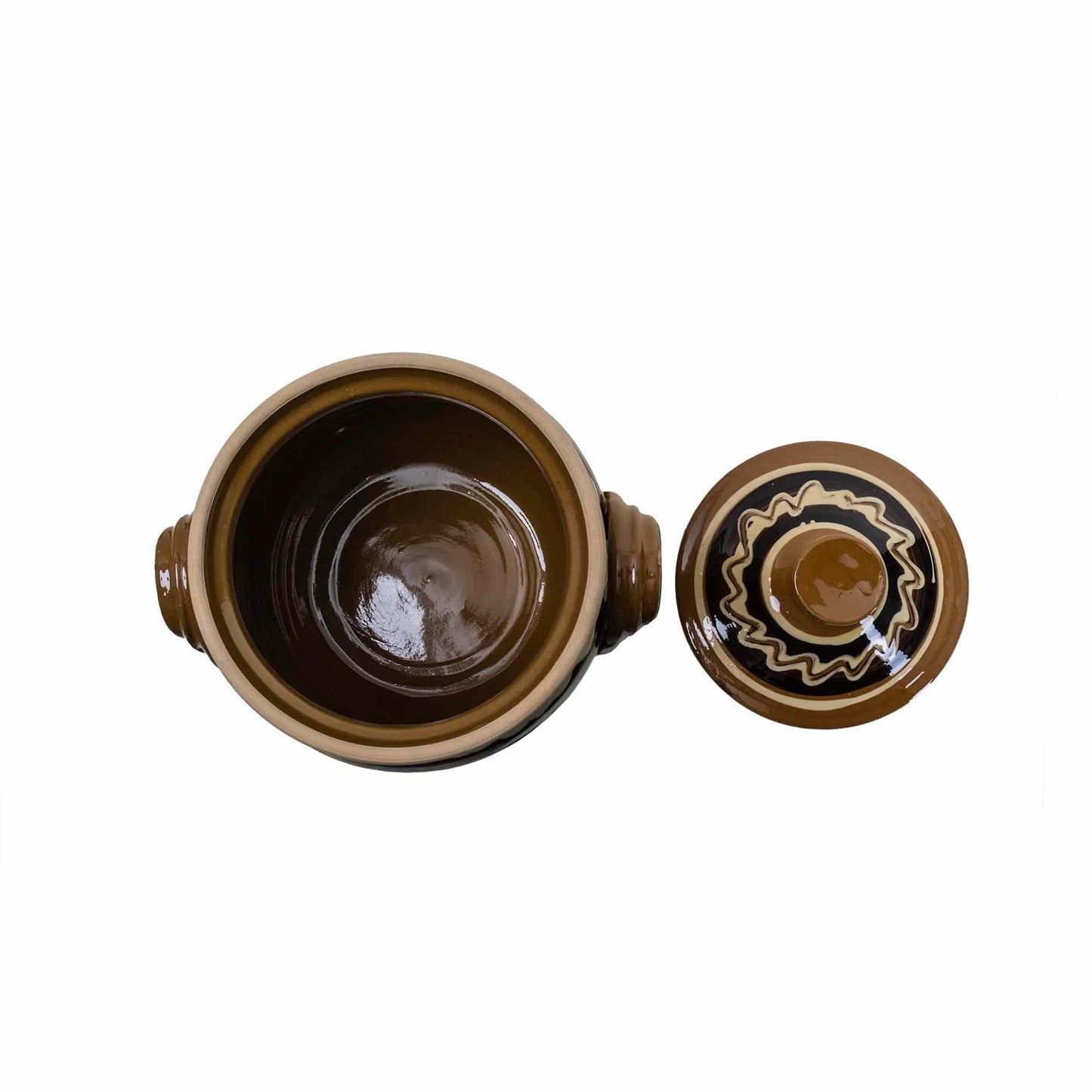Oala din lut cu capac, diametru 18 cm, capacitate 4l / EXT 10257