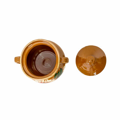 Oala din lut cu capac, diametru 14 cm, capacitate 1l / EXT 10328