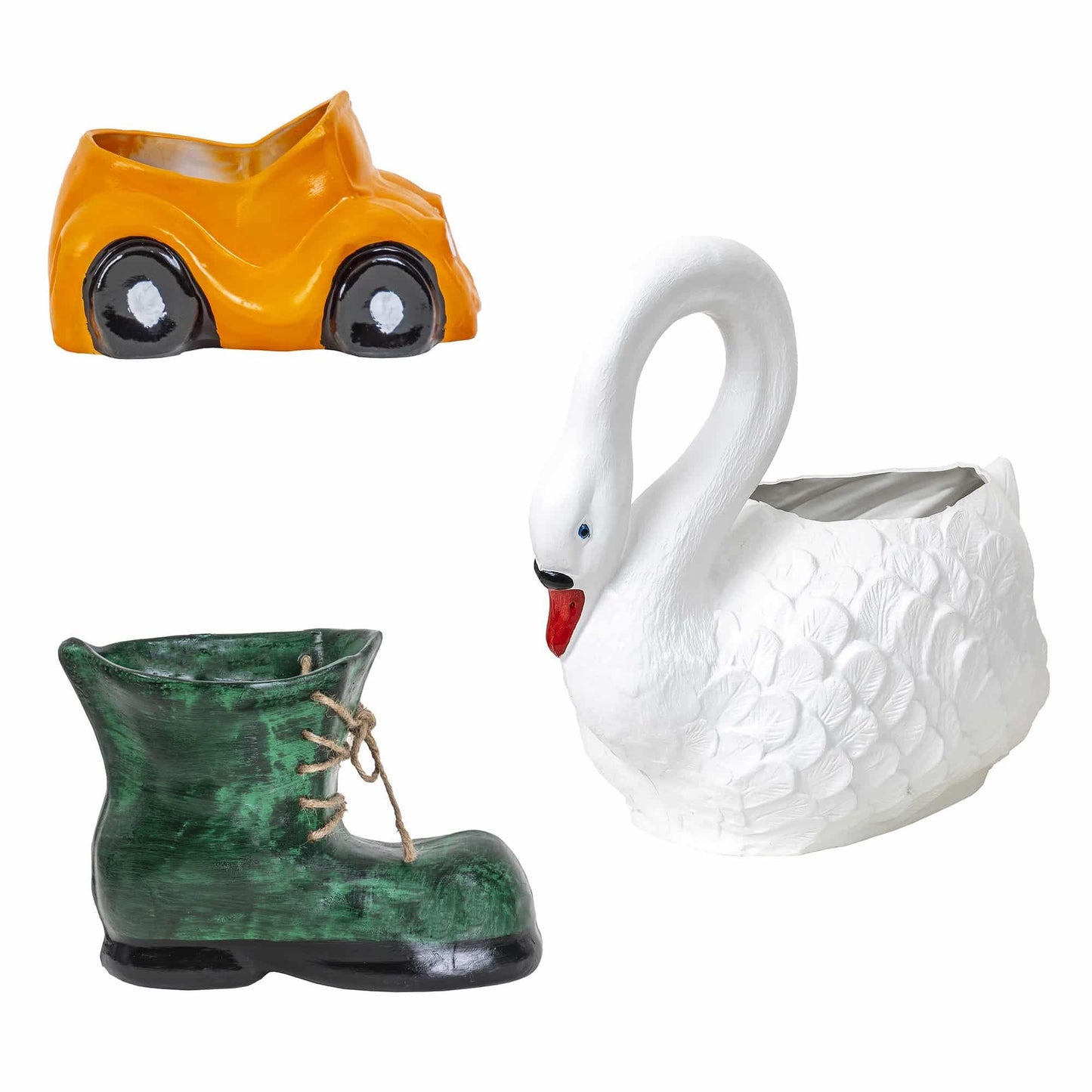 Pachet decor pentru gradina, lebada, masinuta si bocanc / EXT 10385 - 221.ro