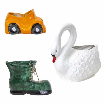 Pachet decor pentru gradina, lebada, masinuta si bocanc / EXT 10385 - 221.ro