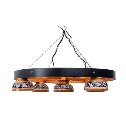 Lustra premium din lemn cu 5 castroane, diametru 59cm, maro Z-TOOLS / EXT 10394