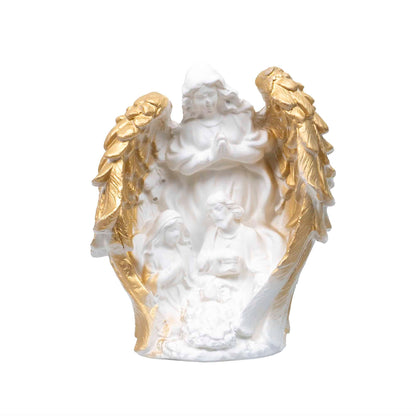 Statueta decorativa din ipsos cu ingerul pazitor, inaltime 16cm / EXT 10456