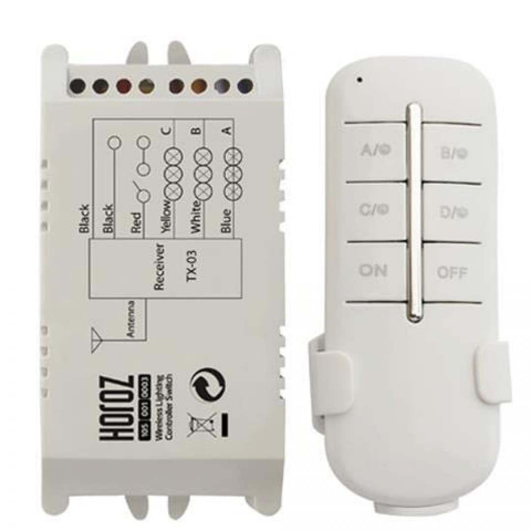 Intrerupator cu telecomanda Horoz, Controller-3, 3X1000W, distanta operare 30-60 m / EXT 105-001-0003