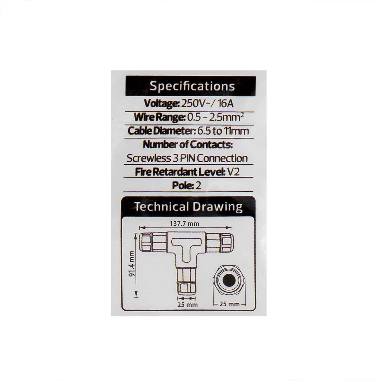 Conector 3 pini WATEPROOF IP68 / EXT 106-004-0002