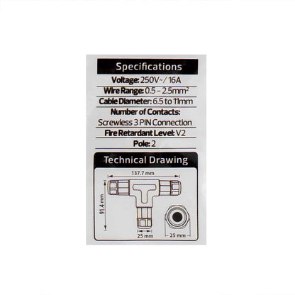 Conector 3 pini WATEPROOF IP68 / EXT 106-004-0002