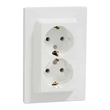 Priza dubla incastrata, 16A Schneider Asfora EPH 9900121 / EXT 10651