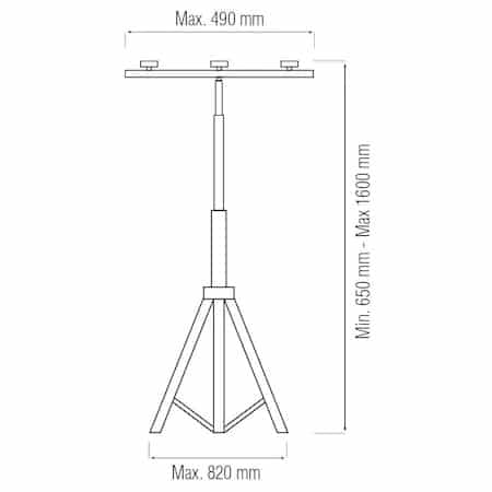 Trepied dublu pentru proiectoare, Horoz Tripod double, 0.65-1.6 m / EXT 107-001-0002
