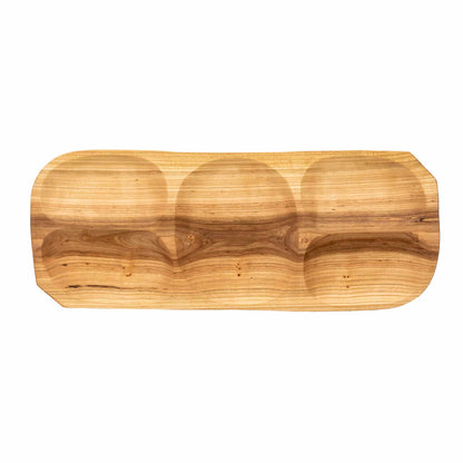 Tava din lemn de cires cu 5 compartimente, 66x26cm / EXT 10714