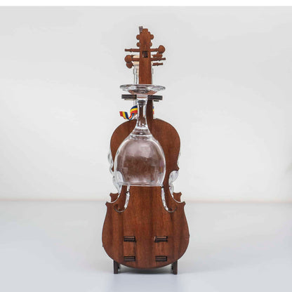 Suport vioara, sticla model strugure cu doua pahare de vin / EXT 10715