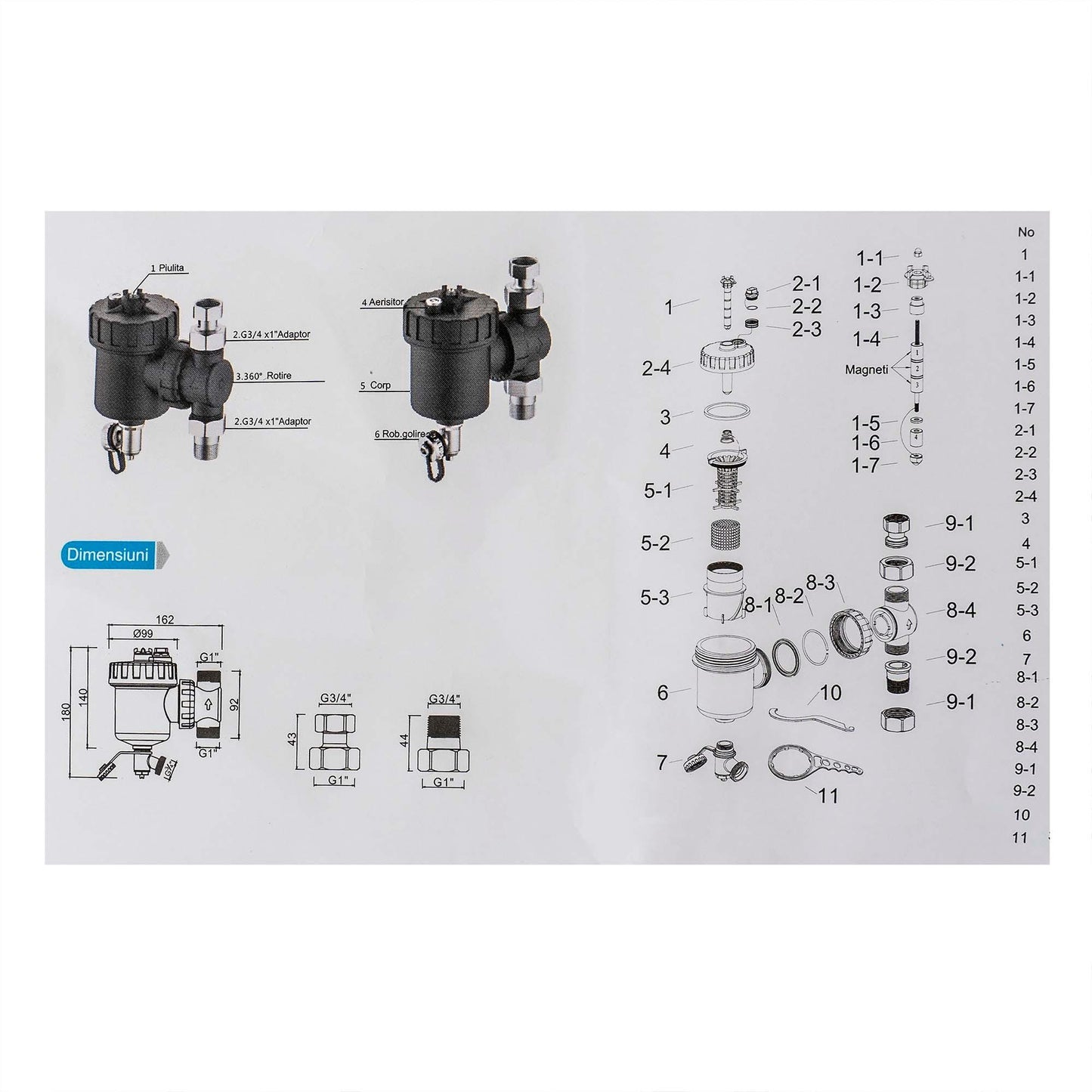 Filtru anti-magnetita, 1 miez magnetic, 11000 Gauss / EXT 10751 - 221.ro