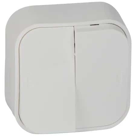 Intrerupator dublu aplicat Horoz, Eva 10A, 250V / EXT 112-001-0003