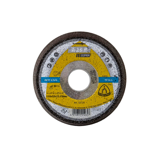 Disc tip oala pentru polizor unghiular, Klingspor A 16 R Supra, 110x55x22.23mm / EXT 13729