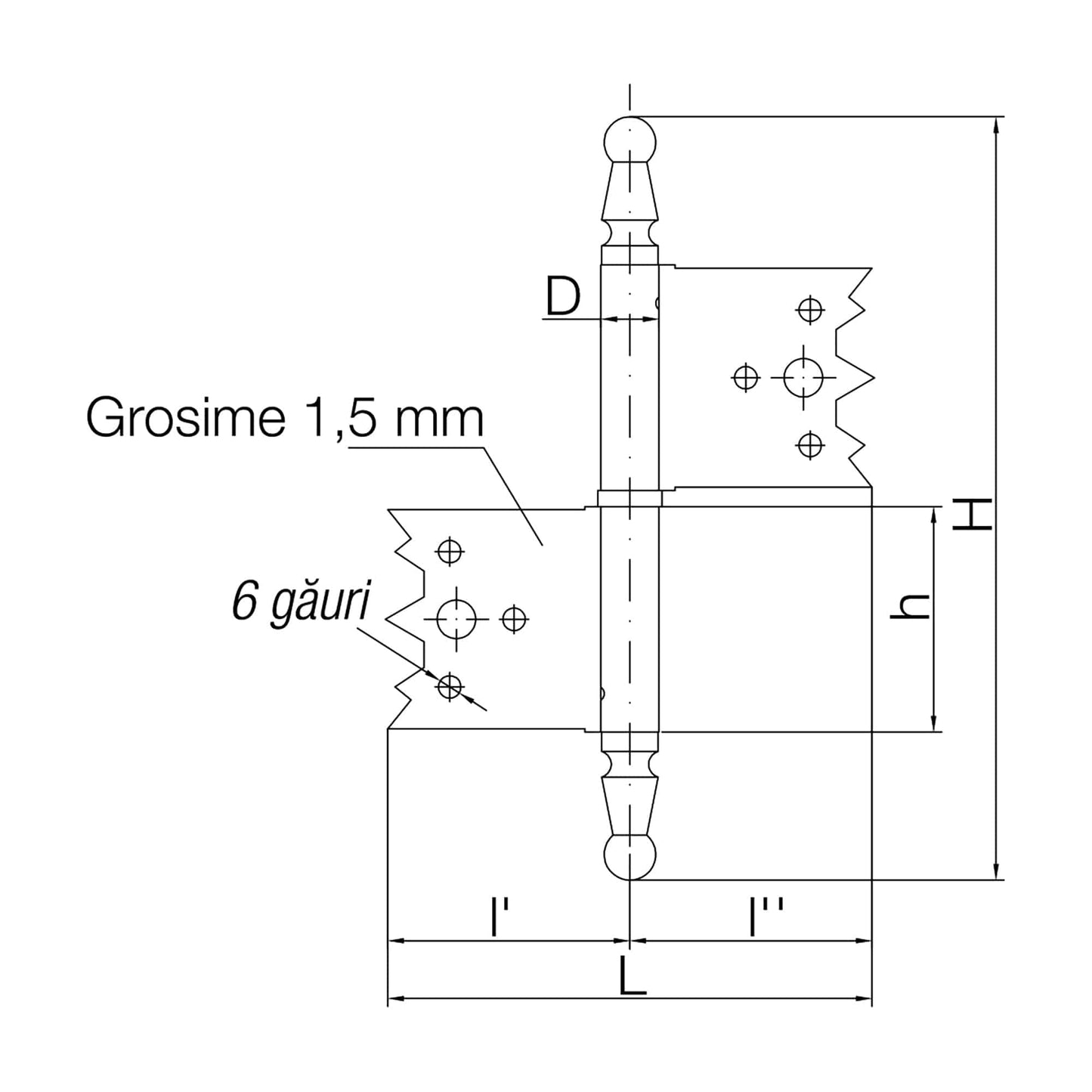 Balama Ingropata usi stanga cu cep 122.5/100 ZI / EXT 211018ZI