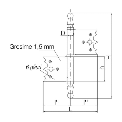 Balama Ingropata usi stanga cu cep 122.5/100 ZI / EXT 211018ZI