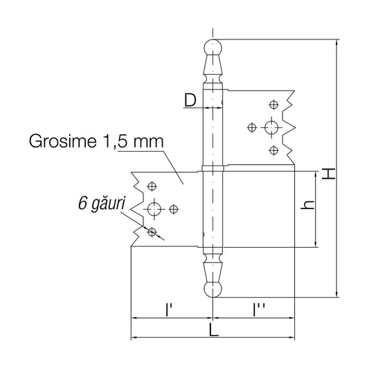 Balama Ingropata usi stanga cu cep 122.5/100 ZI / EXT 211018ZI
