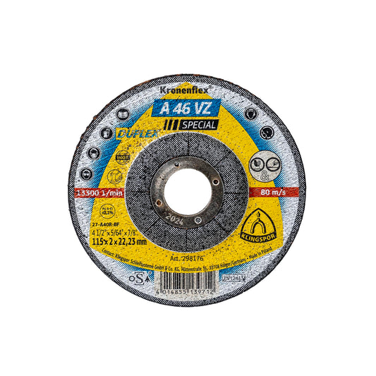 Disc debitare, Klingspor A 46VZ Special, otel, 115 x 2 x 22.23 mm / EXT 298176