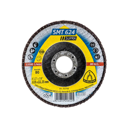 Disc lamelar frontal Klingspor SMT 624 Supra, P80 115X22.23 mm / EXT 322768