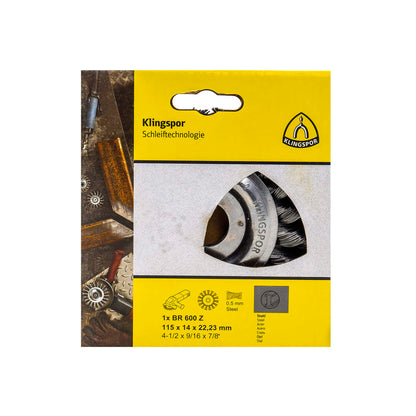 Perie rotunda rasucita, Klingspor, BR 600Z, 115x14x22.23mm / EXT 358311