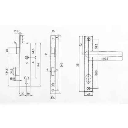 Pachet Aluminiu Feroneria Negru / EXT 5636