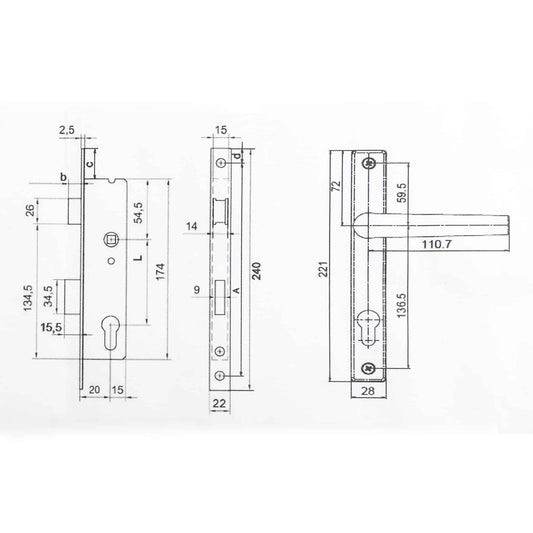 Pachet Aluminiu Feroneria Negru / EXT 5636