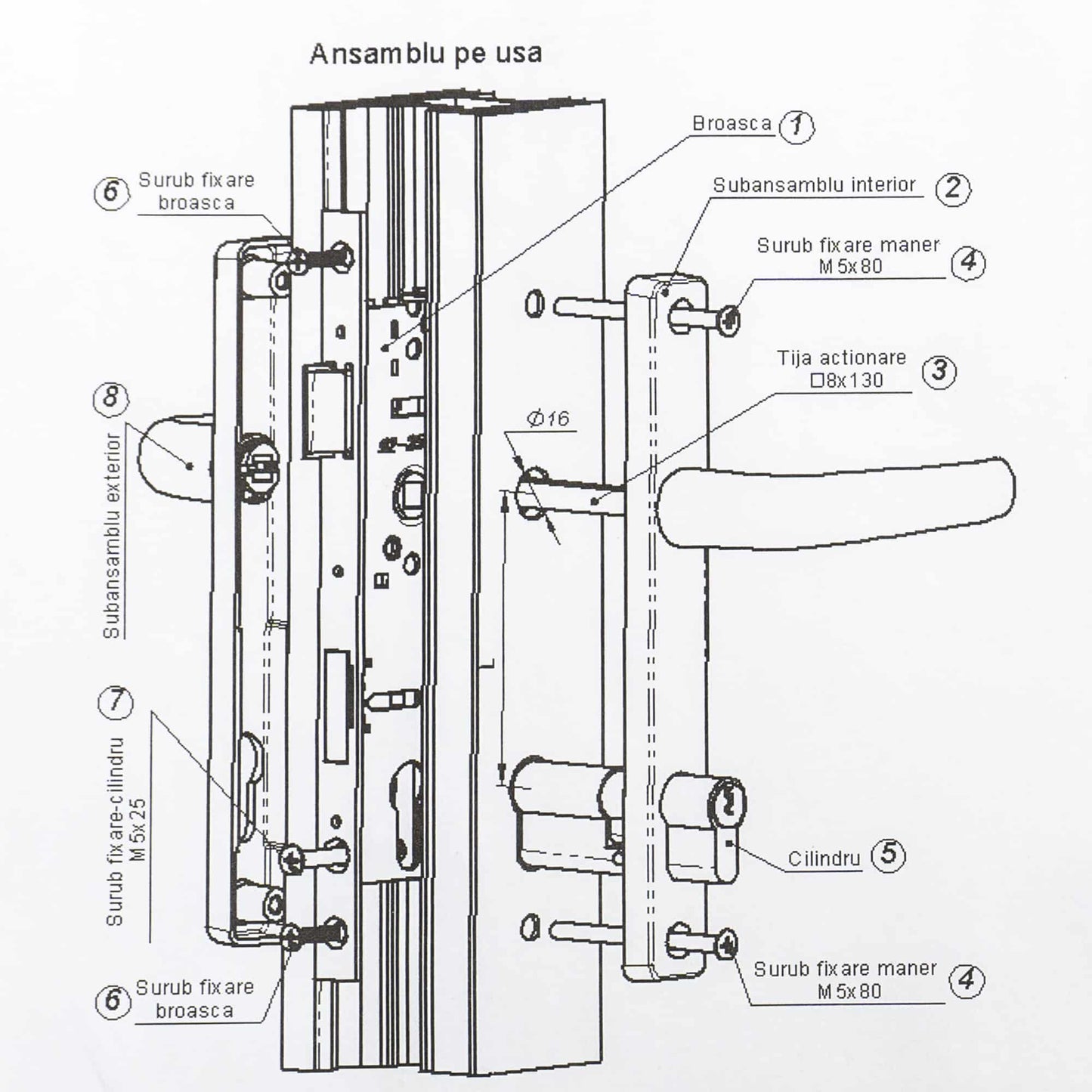 Pachet Aluminiu Feroneria Negru / EXT 5636