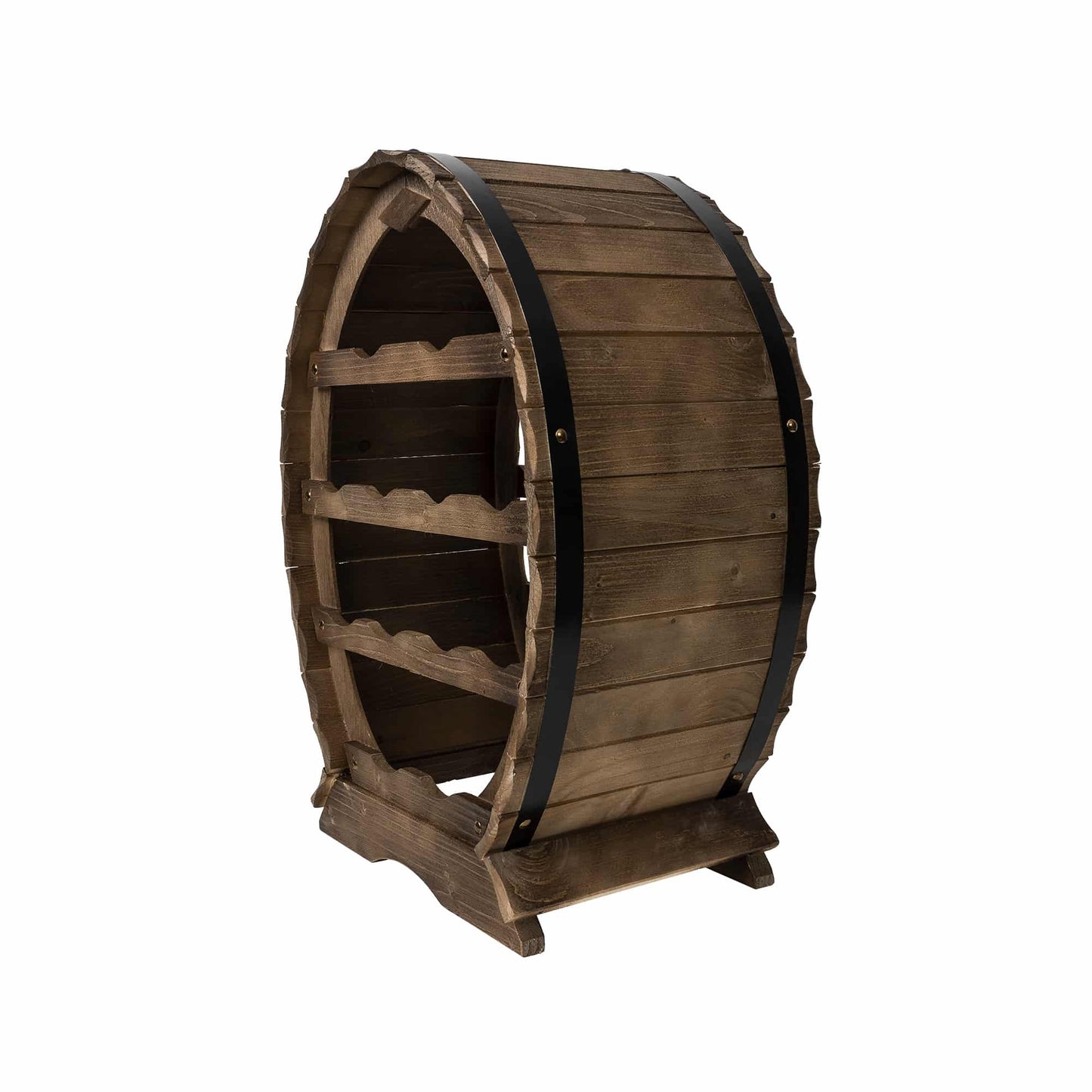 Suport 12 sticle de vin, din lemn de brad, inaltime 55cm / EXT 5643