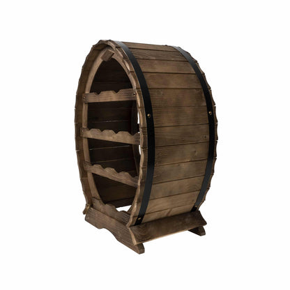 Suport 12 sticle de vin, din lemn de brad, inaltime 55cm / EXT 5643