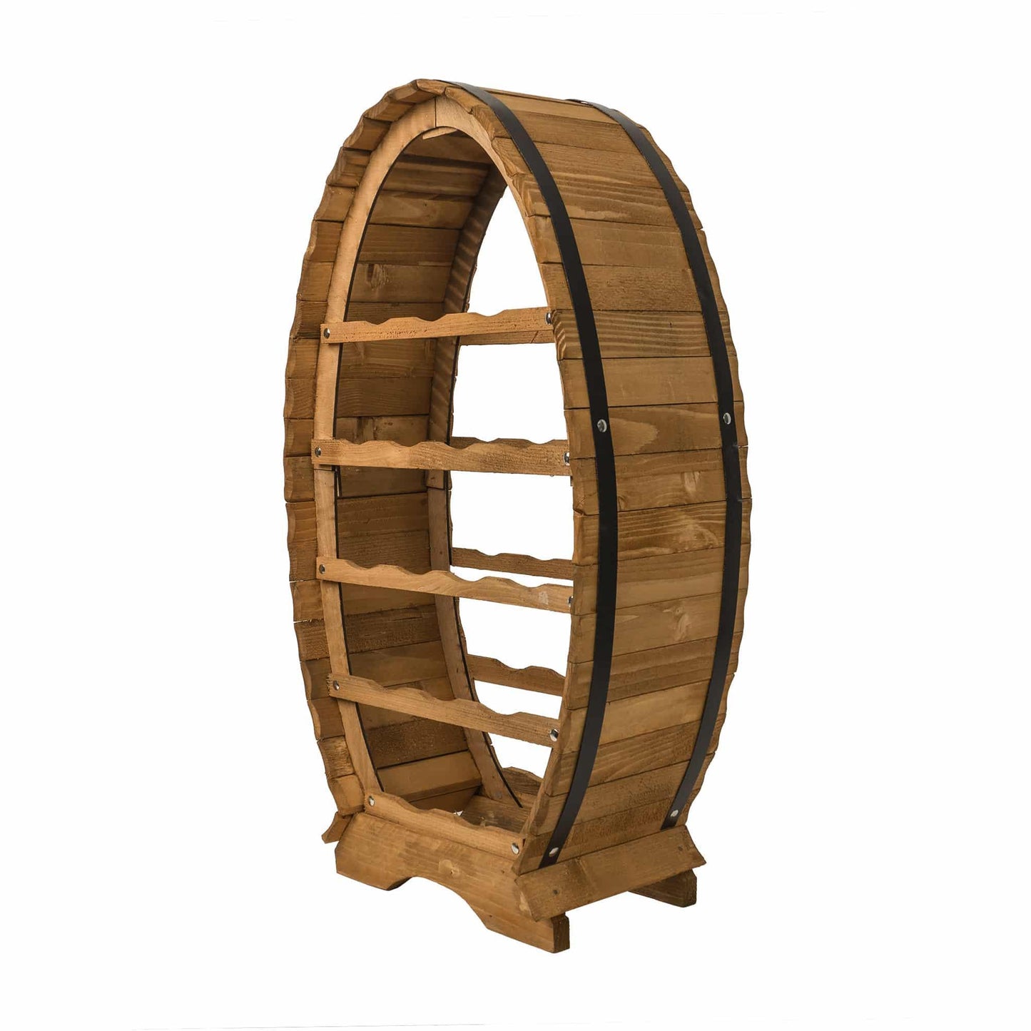 Suport 16 sticle de vin, din lemn de brad, inaltime 76cm / EXT 5646 - 221.ro
