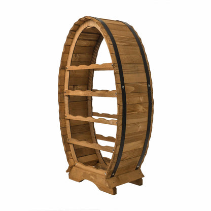 Suport 16 sticle de vin, din lemn de brad, inaltime 76cm / EXT 5646 - 221.ro