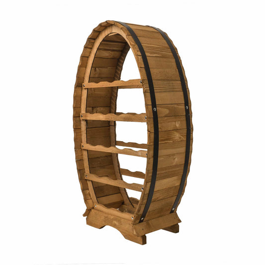 Suport 16 sticle de vin, din lemn de brad, inaltime 76cm / EXT 5646 - 221.ro