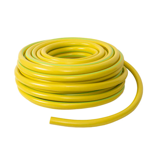 Furtun gradina, armat, cu insertie 1', lungime 50 metri, galben, flexibil, rezistent la radiatii UV si la frig / EXT 6053