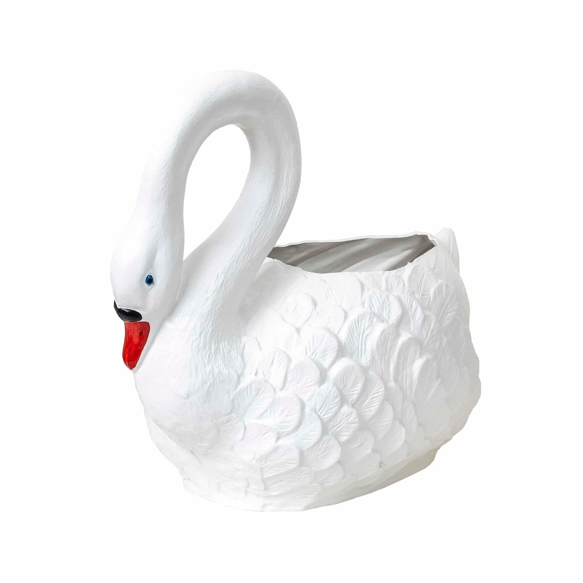 Ghiveci din plastic, model lebada alb, lungime 53cm / EXT 6073 - 221.ro