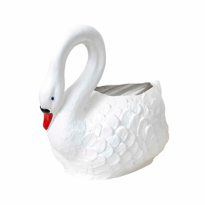 Ghiveci din plastic, model lebada alb, lungime 53cm / EXT 6073 - 221.ro